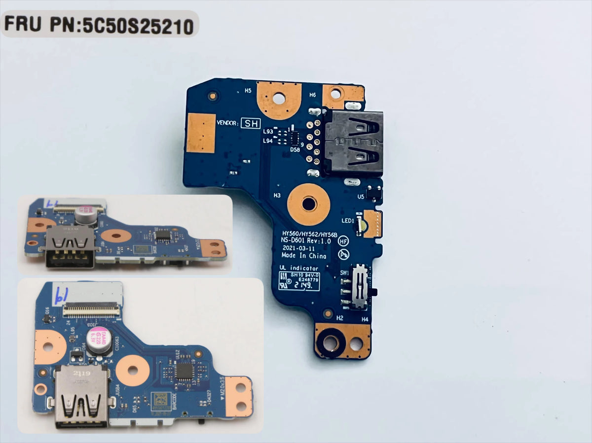USB LED light board For Lenovo R/Y 7000P Y/R 9000P Legion 5-15ACH6 16ACH6H NS-D562 NS-D713 NS-D741 NS-D602 NS-D601 switch board Lenovo laptop repair parts