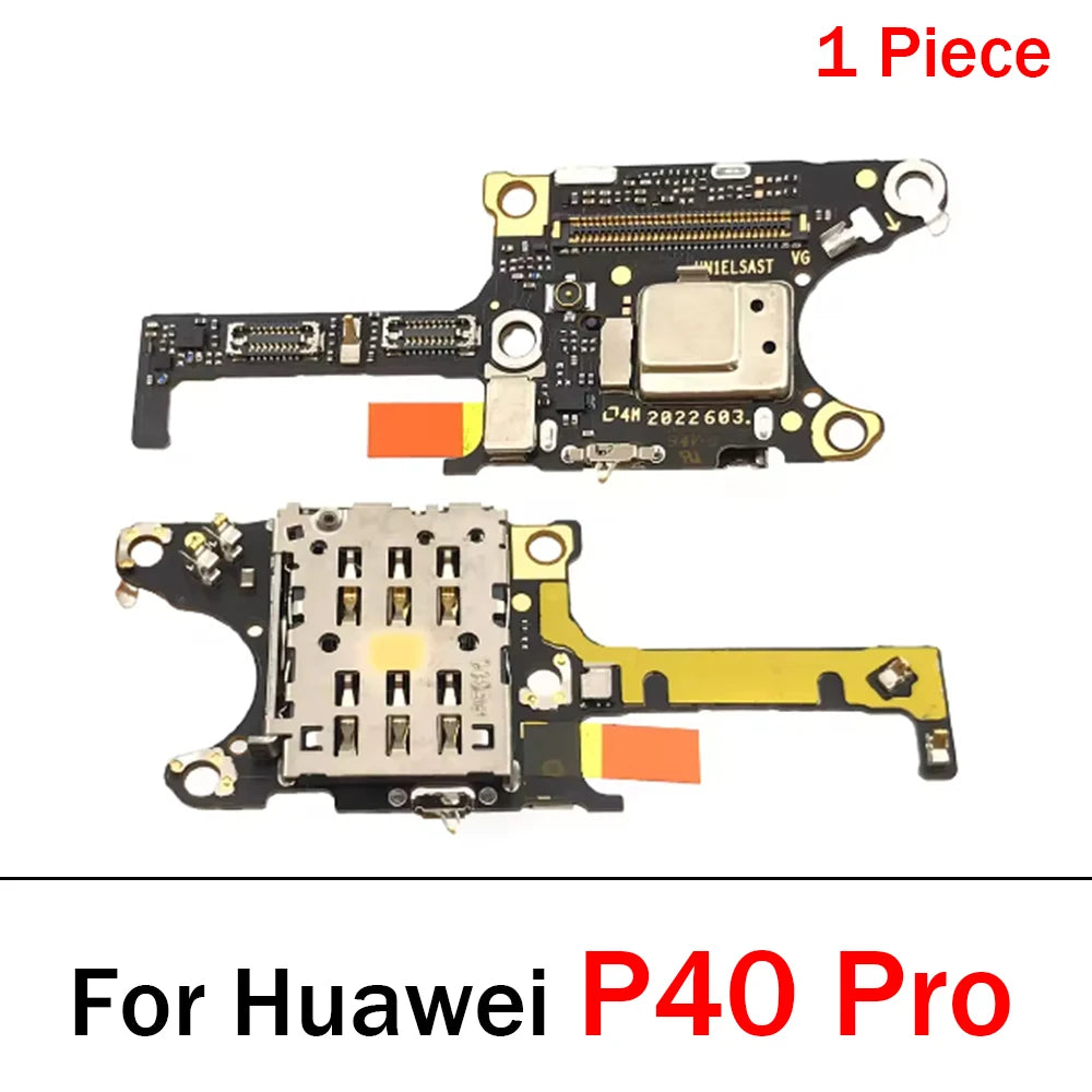For Huawei P30 Pro / P40 Pro / Mate 20 Pro SIM SD Card Reader Holder Conecction Board With Microphone Flex Cable Huawei phone repair parts