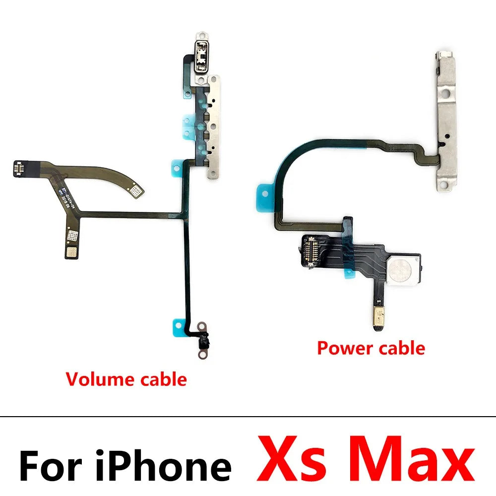 New Power On Off Flex For iPhone 7 7G 8 8G Plus X XR XS Max Volume Up Down Side Button Key Ribbon Flex Cable With Metal iPhone phone repair parts