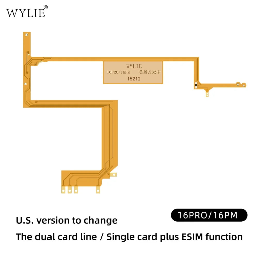 WYLIE 16 Pro Max Dual Card to Single Card Cable for iPhone 15 14 plus pro max Esim to Dual SIM Need Separation No Damage Flex Professional Repair Tools