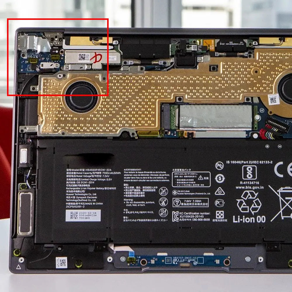 OEM Used For HUAWEI Matebook X Pro 2021 MACHD-WFE9 MACHD Laptop USB Jack Board Cable Switch Port Repairing Accessories NB2757 HUAWEI laptop repair parts