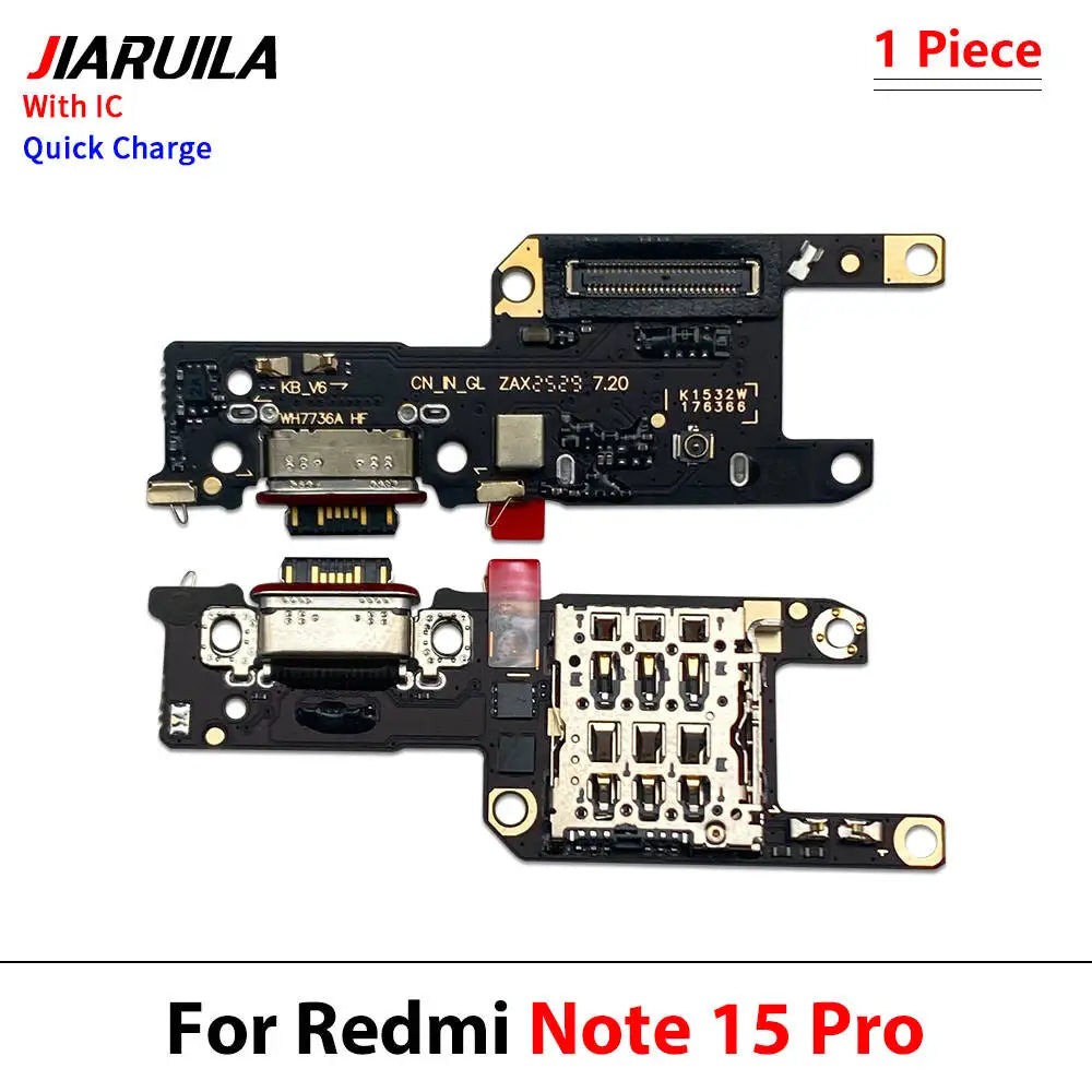 10Pcs,Charger Board PCB Flex For Xiaomi Redmi Note 15 Pro Plus 5G USB Port Connector Dock Charging Ribbon Cable Flex Xiaomi Xiao mi phone repair parts