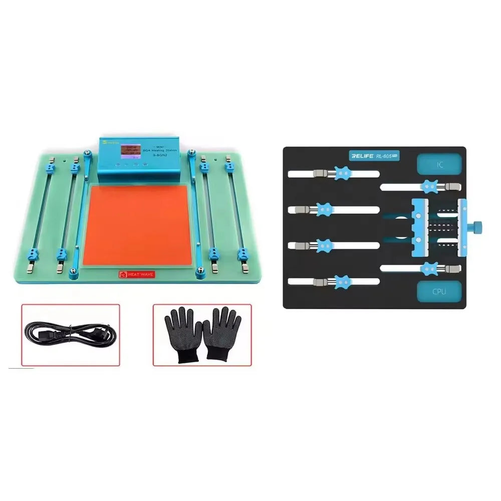 Sofix S-BGN2 Mini BGA Heating Station For Macbook Pro Mac with Tool Logic Motherboard Heat Solder Welding T2 Chip Glue Removal Professional Repair Tools