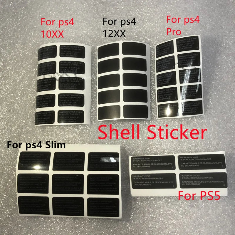 20 PCS Label Sticker Replacement for Ps4 1000 11xx 1200 20xx Housing Warranty Sticker for Ps5 Console Case Label Seal Game console repair parts