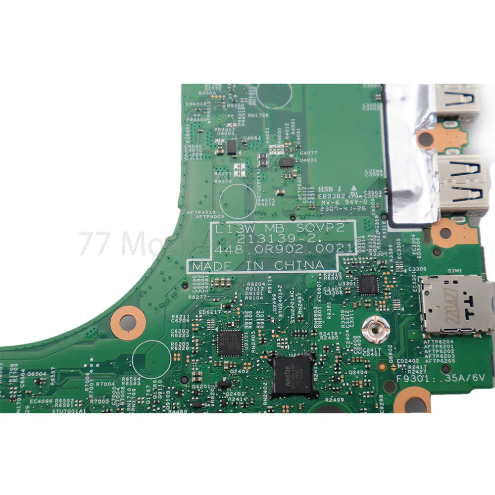 Laptop Motherboard For Lenovo 13w Yoga 213139-2 With CPU R3 5425U R5 5625U R7 5825U RAM 4G/8G 5B21J77274 100% test Lenovo laptop repair parts
