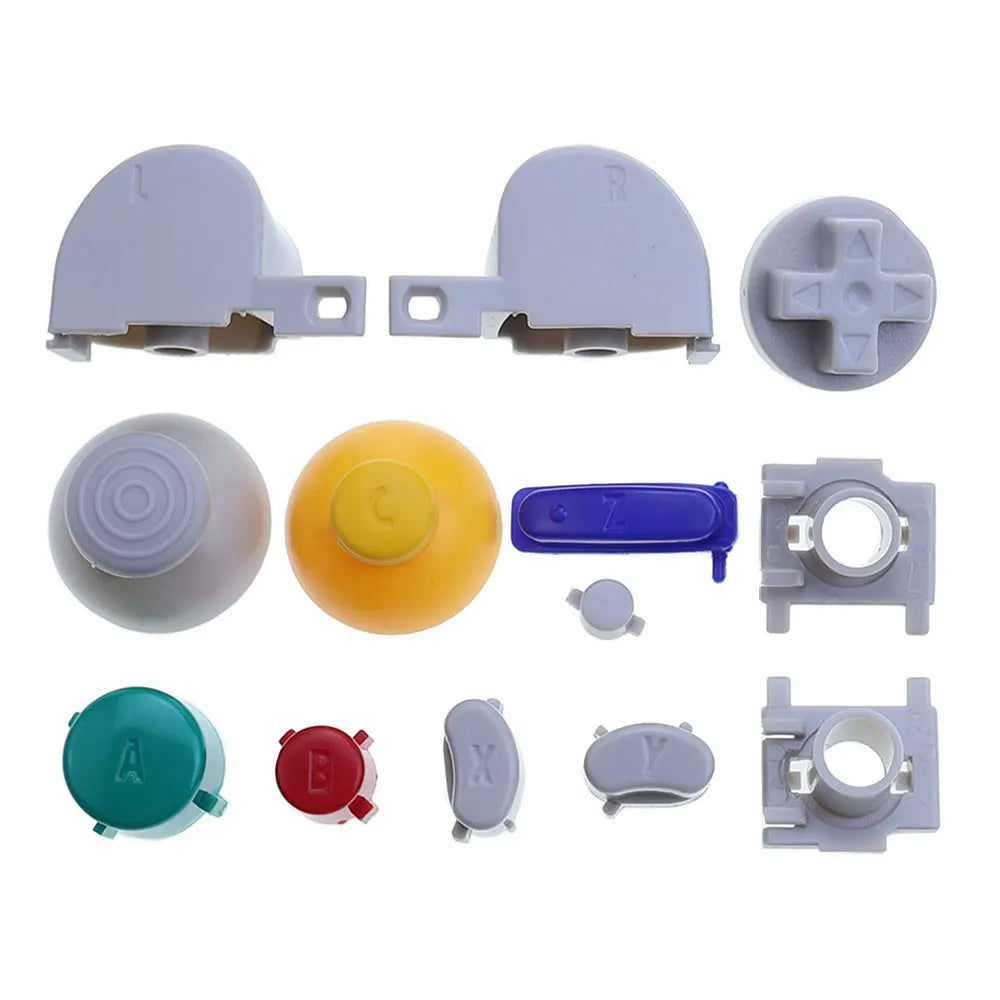 Full Set Button For GameCube NGC Gamepad Power ON OFF Key A B X Y L R D Pads Mod Kit Silicone Pads Rubber Conductive Button Game console repair parts