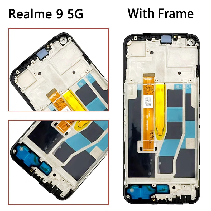 AMOLED For OPPO Realme 9 Realme9 4G/5G RMX3521 RMX3474 LCD Display Touch Screen Digitizer Assembly With Frame Oppo phone repair parts Realme phone repair parts