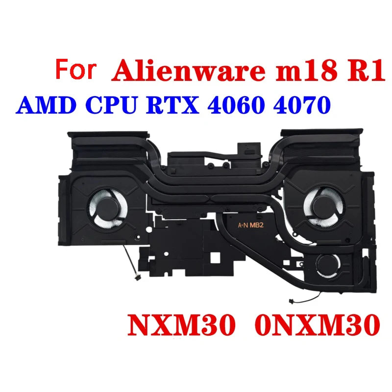 NEW ORIGINAL Laptop LAPTOP CPU GPU Cooling Fan With Heatsink For Alienware m18 R1 M18 R2 AMD RTX4060 4070 0NXM30 Dell laptop repair partsRTX4080 09JJV3