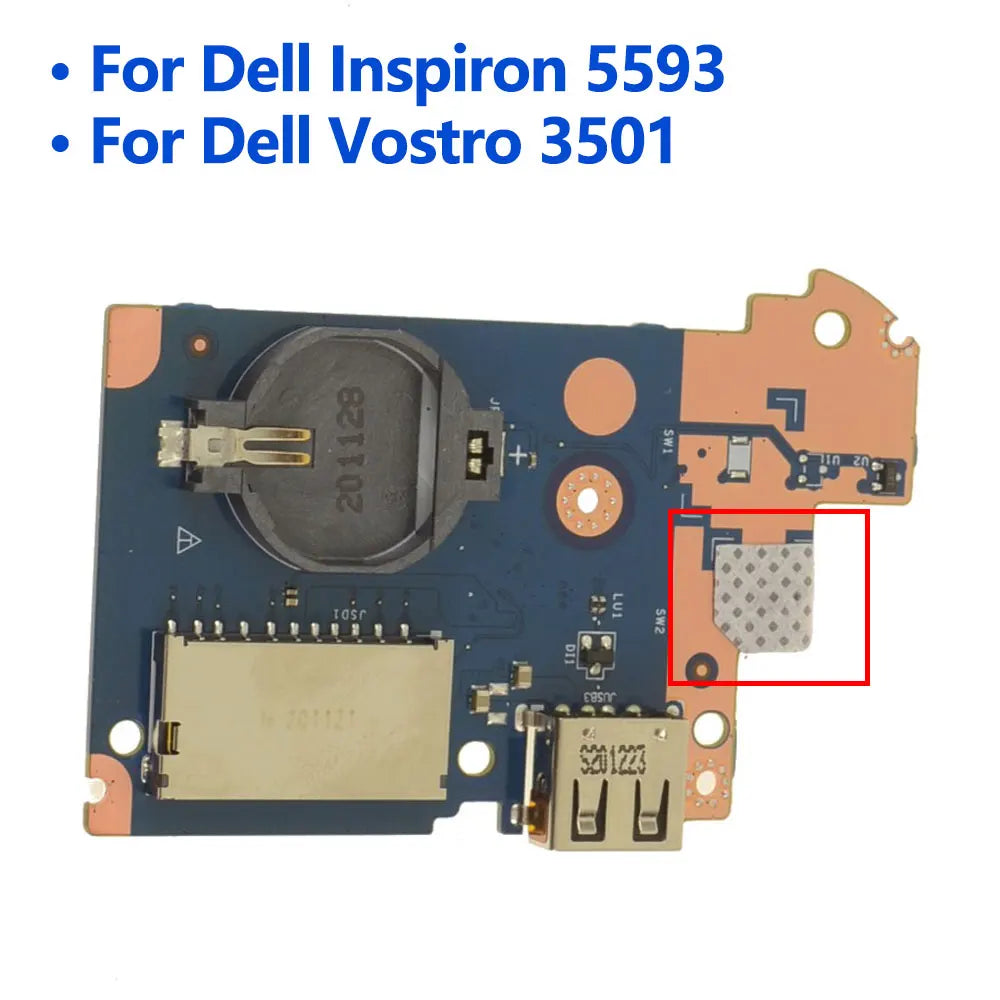 OEM For Dell Inspiron 5493 5593 Vostro 3400 3401 3500 3501 Laptop USB COMS Card Reader Port Jack Switch Power Button Board Cable Dell laptop repair parts