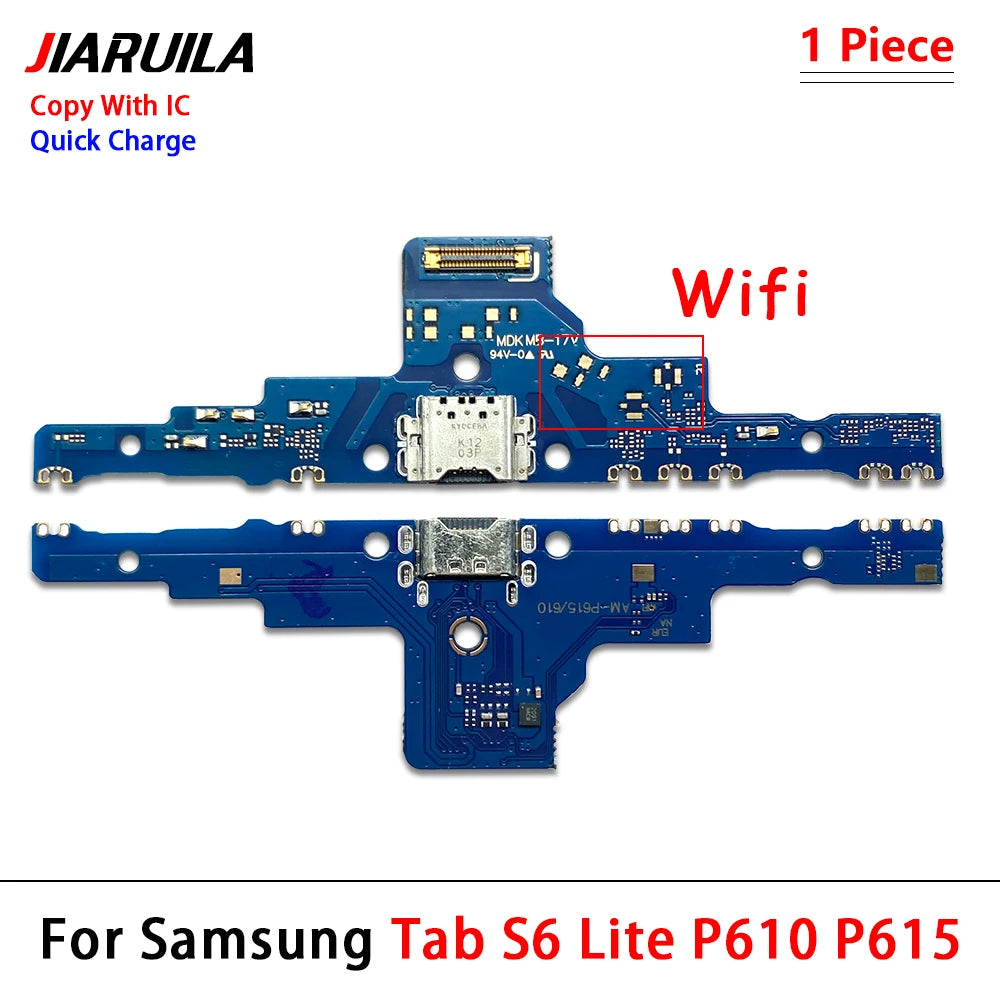 10Pcs, New For Samsung Tab S6 Lite P610 P615 USB Micro Charger Charging Port Dock Connector Microphone Board Flex Cable Samsung phone repair parts