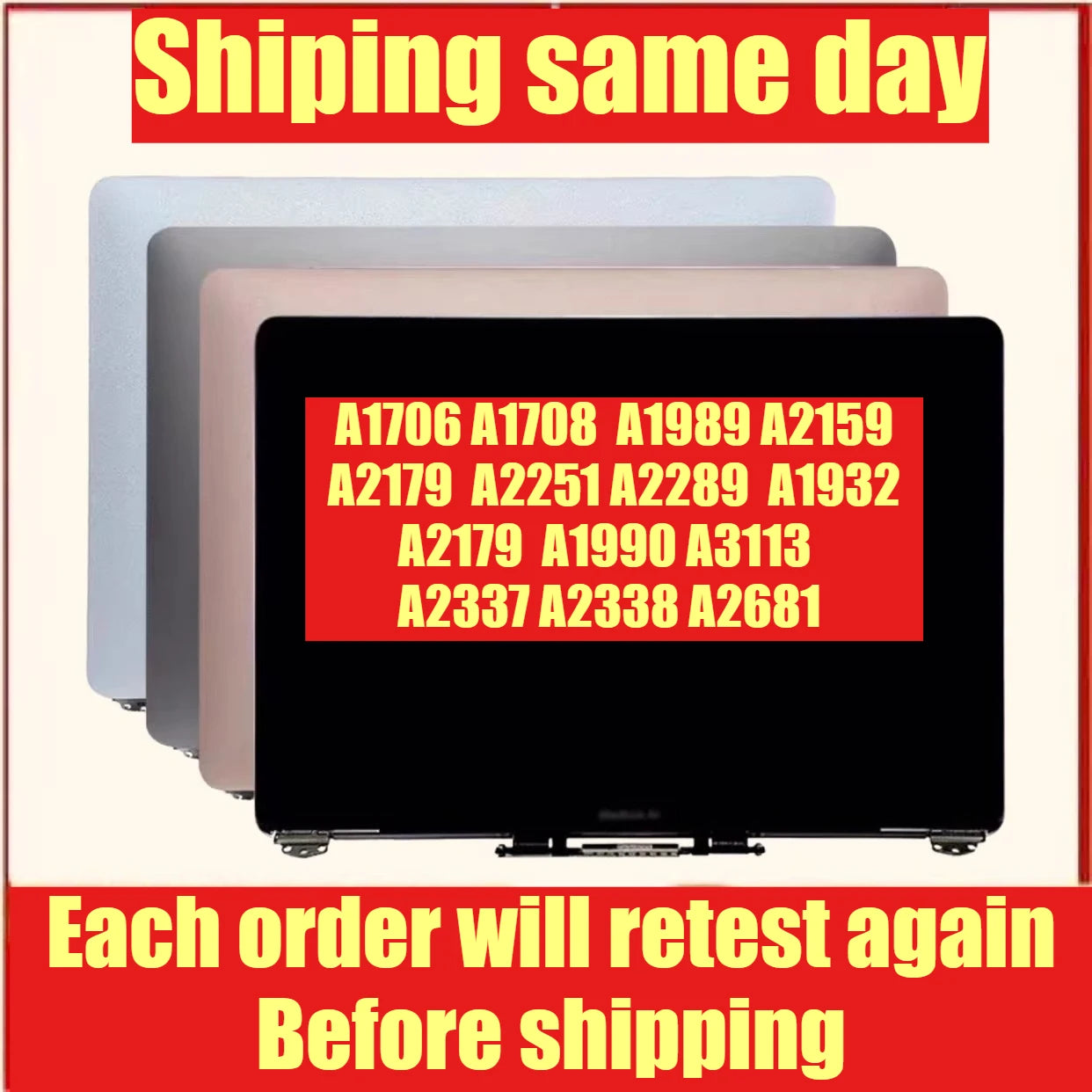 New LCD For Mac book A1706 A1708 A1989 A2159 A2179 A2251 A2289 A1932 A2179 A3113 A2337 A2338 A2681 LCD Screen Display Assembly