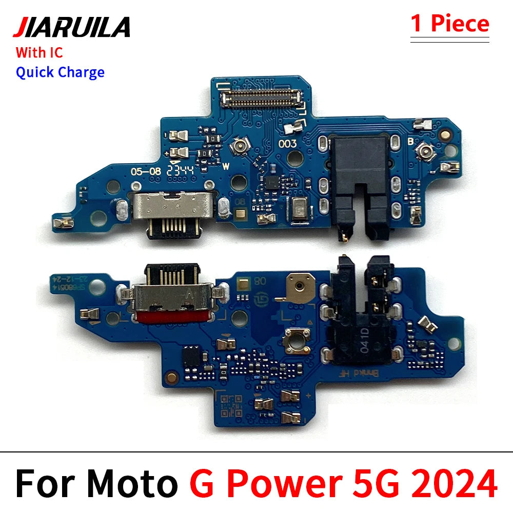 10Pcs, USB Charge Port Dock Connector Charging Board Flex Cable For Moto G04 G04s E14 E32s G05 G15 G85 G75 G Play Power 5G 2024 Motorola phone repair parts
