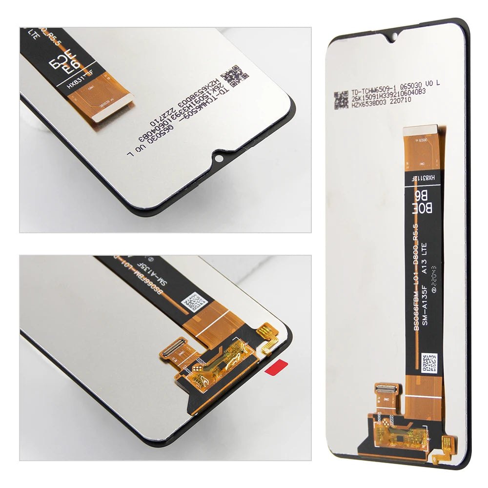 AMOLED For Samsung Galaxy M13 M135 LCD Display Touch Screen Digitizer Assembly with Frame,for Samsung M135 SM-M135F Replacement Samsung phone repair parts