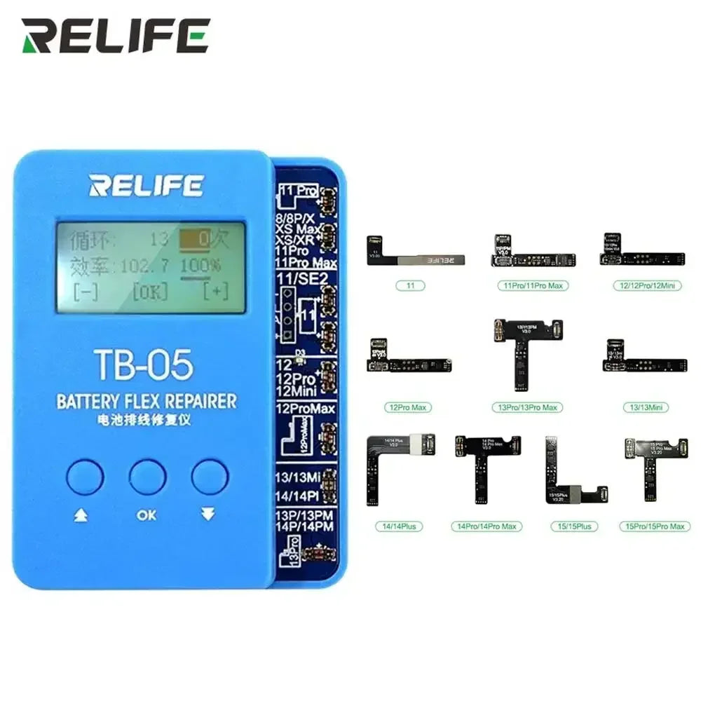 RELIFE TB-05 Battery Cable Repair Instrument Setup-free and Boot-free Adapt To Various Models for iPhone IP8G-15PM tools set kit Professional Repair Tools