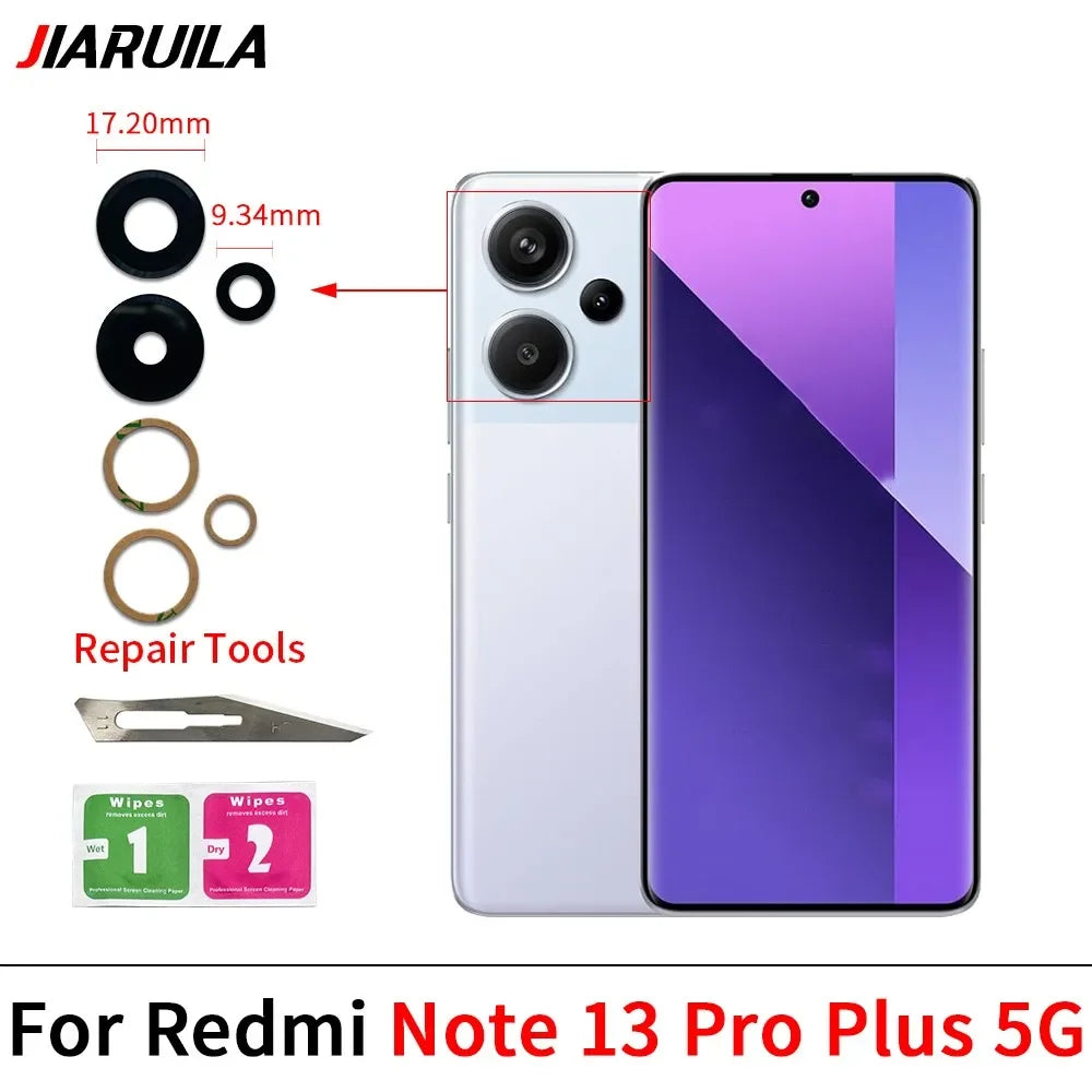 New Camera Glass For Xiaomi Redmi Note 11 12 13 14 Pro Plus 4G 5G Rear Back Camera glass Lens With Glue Adhesive Xiaomi Xiao mi phone repair parts