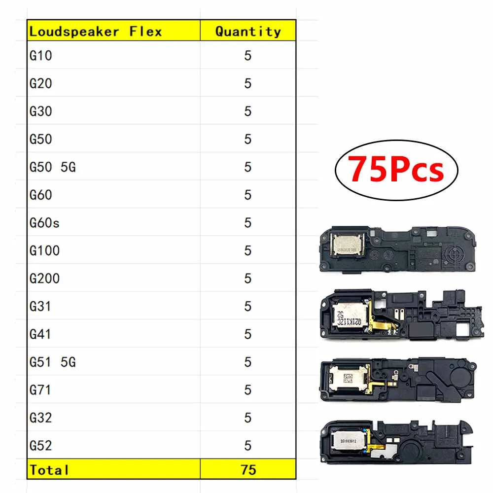 30Pcs Buzzer Ringer Loud Speaker Loudspeaker Flex Cable For Motorola Moto G100 G10 G30 G51 G50 G71 5G G200 G60 G20 G60s G31 G32 Motorola phone repair parts