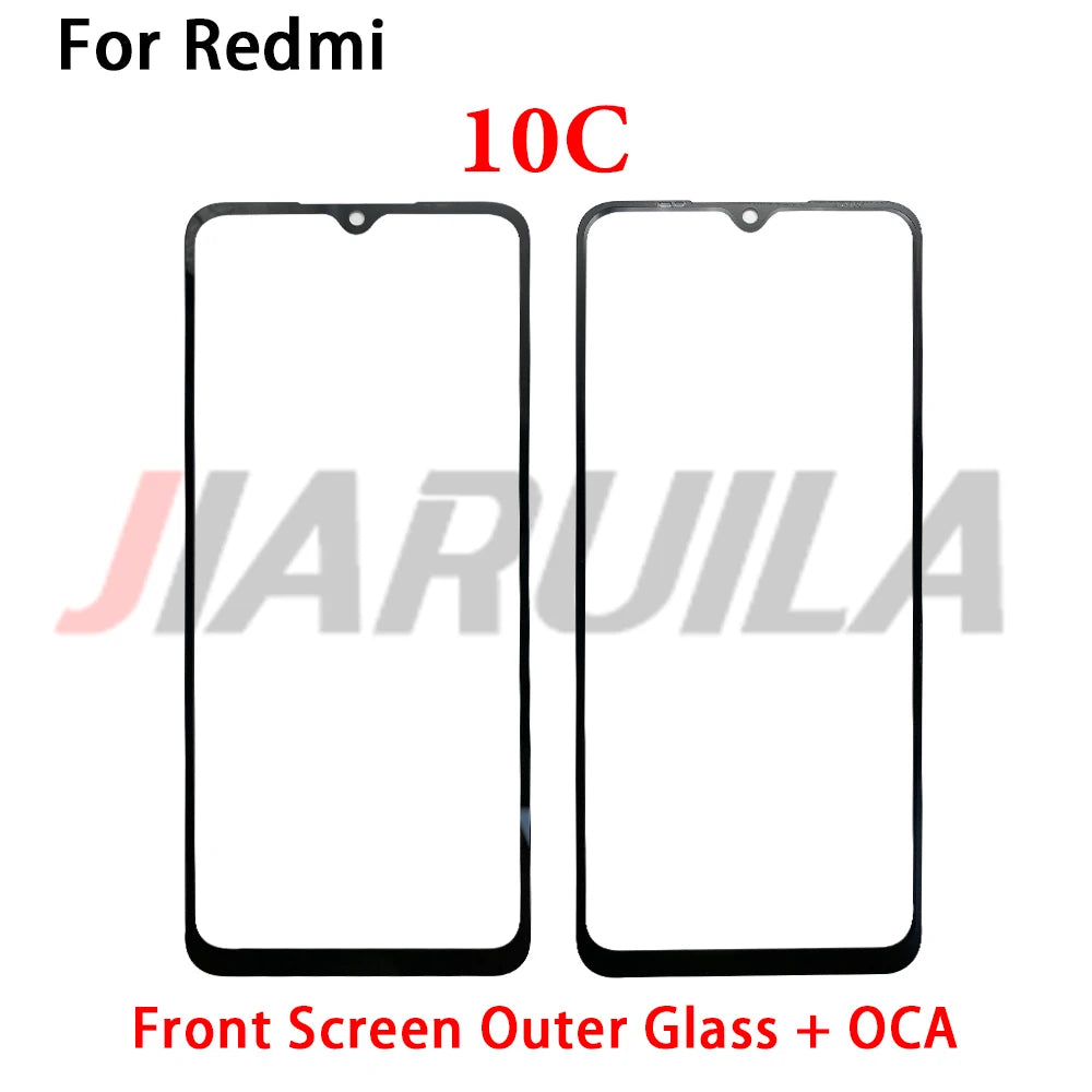 New Front Screen Outer Glass With OCA For Xiaomi Redmi 8 8A 9 9A 9C 9T 10 10A 10C 12 12C 13C 14C A1 A2 A3 Repair Parts Xiaomi Xiao mi phone repair parts