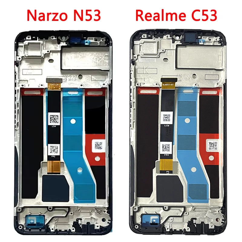 6.74"AAA Quality For Oppo Realme Narzo N53 RMX3761 LCD Display Touch Screen Assembly Digitizer For Realme C53 RMX3760 Display Oppo phone repair parts