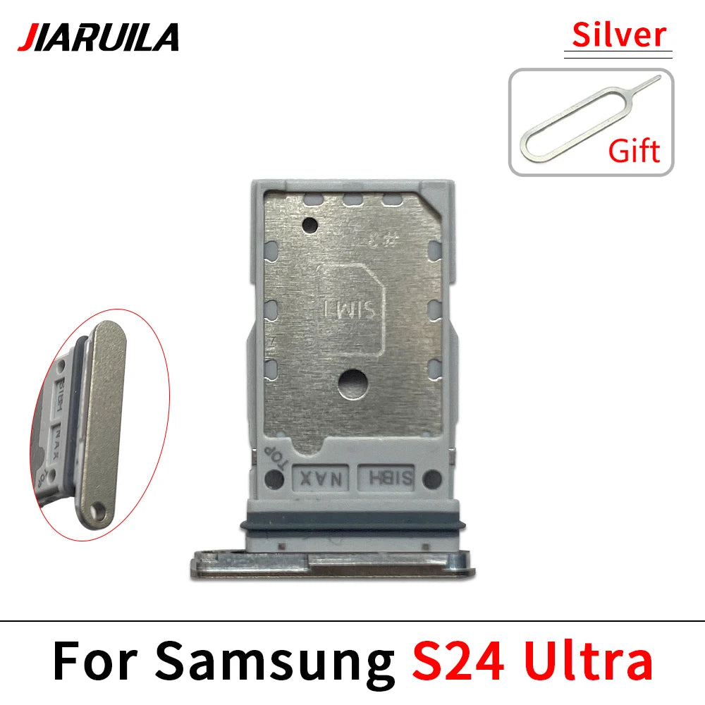10Pcs, Micro Nano Dual SIM Card Holder Tray Slot Holder Adapter Socket For Samsung S23 S24 Plus Ultra 5G Samsung phone repair parts