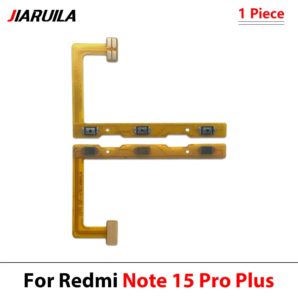 10Pcs, Volume Button Power Switch On Off Button Flex Cable For Xiaomi Redmi Note 13 14 15 Pro Plus 4G 5G Xiaomi Xiao mi phone repair parts
