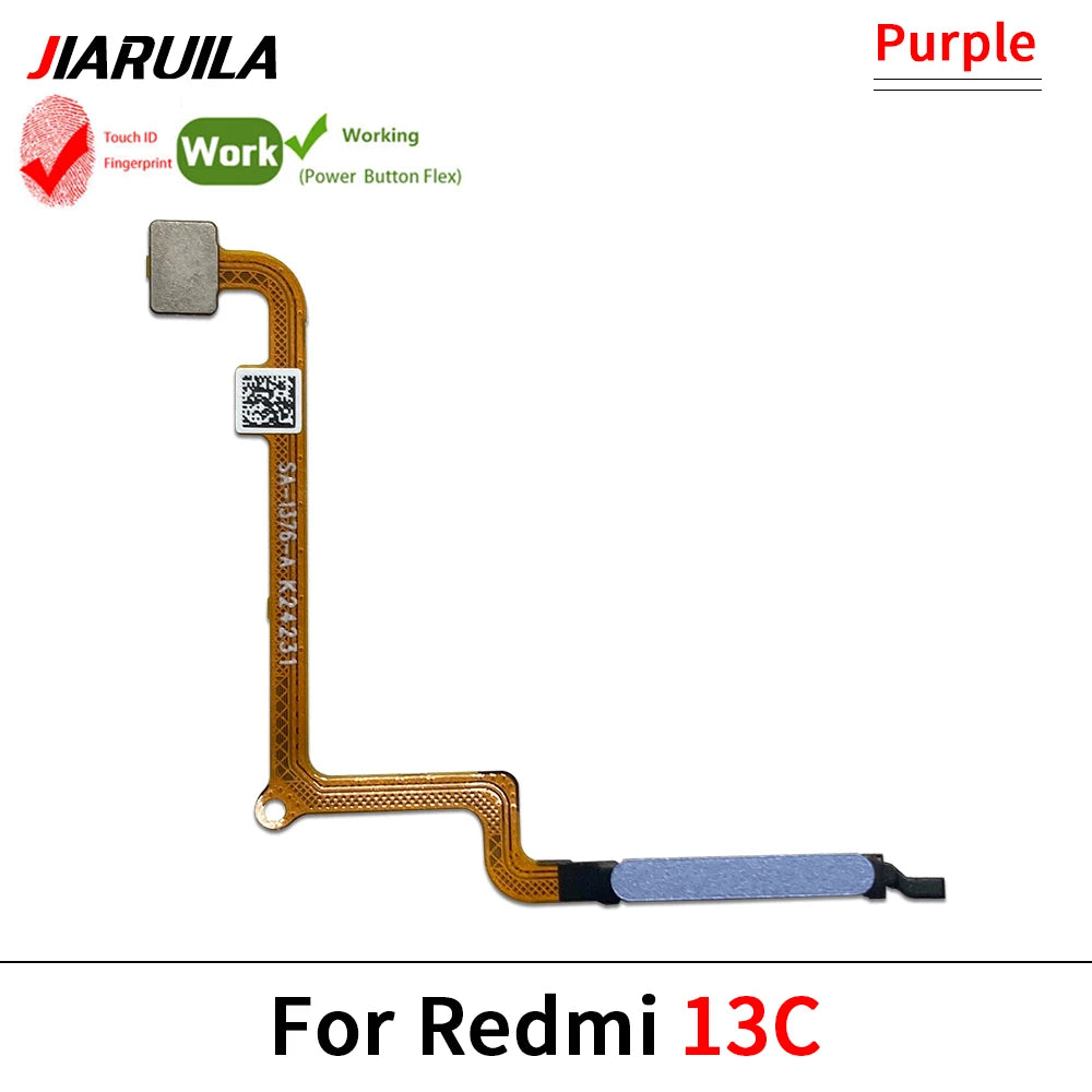 New Fingerprint For Xiaom Redmi 12 12C 13C 10C Home Button Fingerprint Menu Return Key Recognition Sensor Flex Cable Redmi phone repair parts