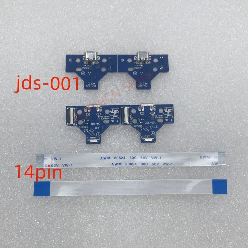 10sets USB Charging Port Power Socket Board with 12Pin Flex Cable JDS 030 Connector for PS4 Joystick Controller Game console repair parts