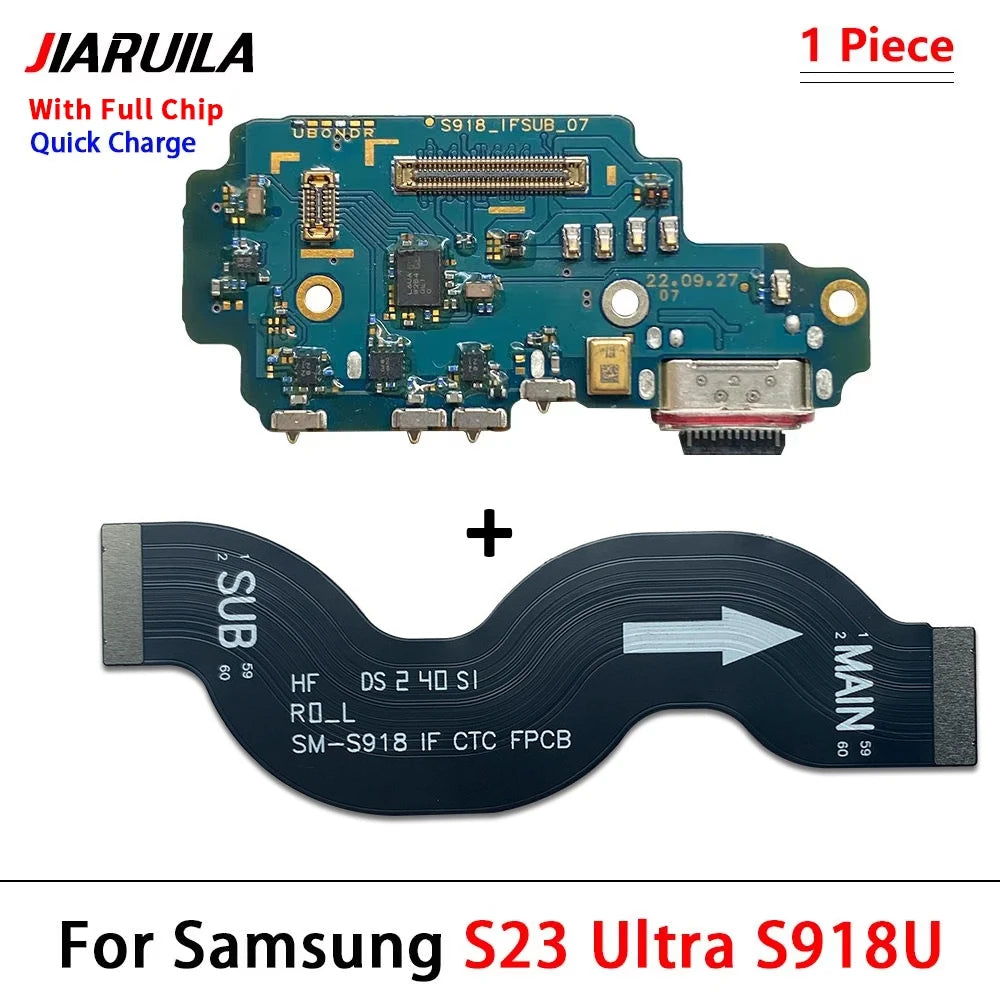 New USB Charger Charging Dock Port Connector Main Board Flex Cable For Samsung S22 S23 Plus Ultra 5G S901 S906 S908 S911 S916 Samsung phone repair parts