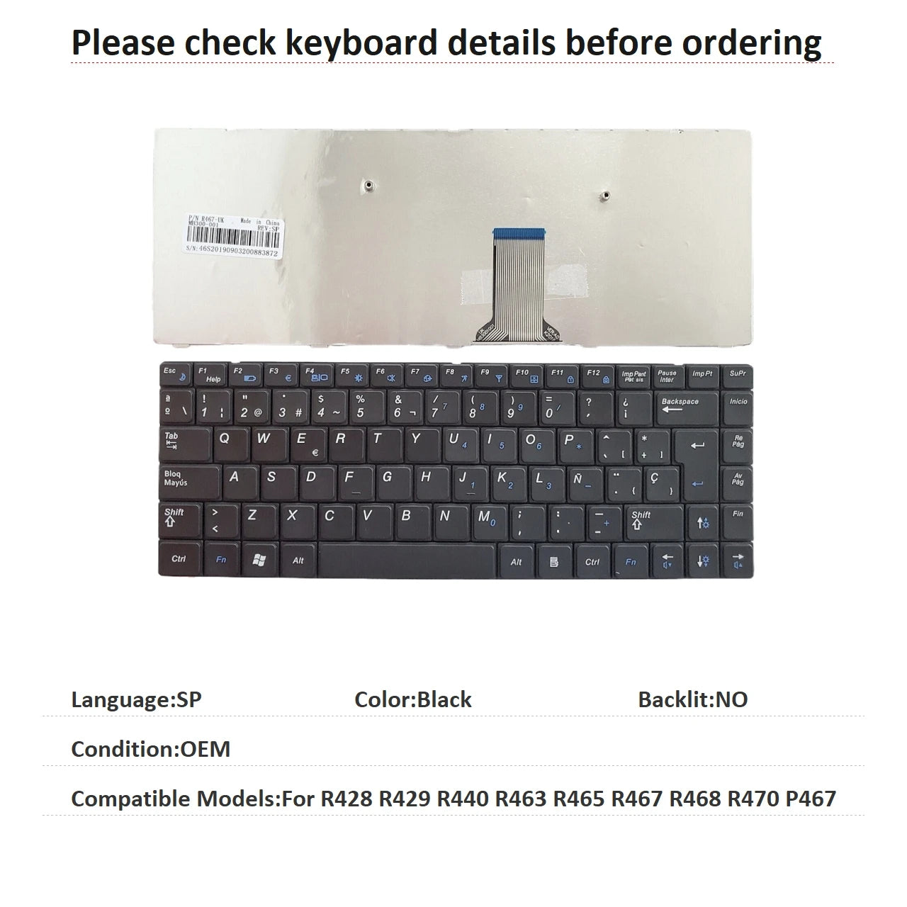 New US Russian Spanish Arab Language Keyboard For Samsung R428 R429 R440 R463 R465 R467 R468 R470 P467 Replacement Keyboard SAMSUNG laptop repair parts