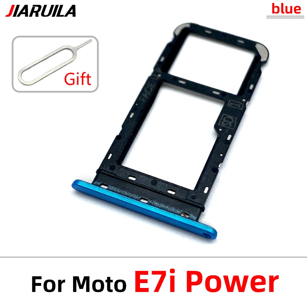 New SiM Tray For Moto E6 Play E6s E7 Plus E7i Power E20 E40 SIM Card Slot SD Card Tray Holder Adapter Motorola phone repair parts