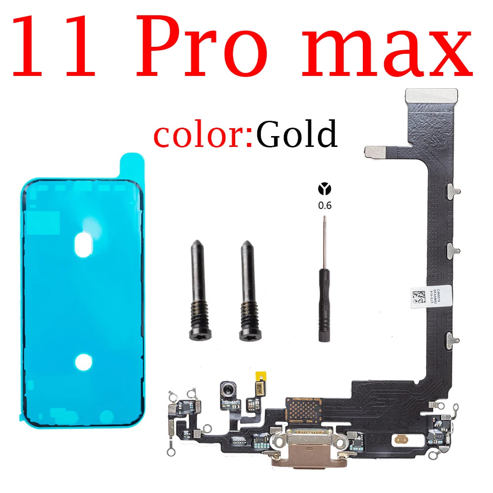 Charging Flex Cable For iPhone 11 Pro Max USB Plug Charger Port Dock Connector With Mic Headphone Audio Jack Flex Cable iPhone phone repair parts