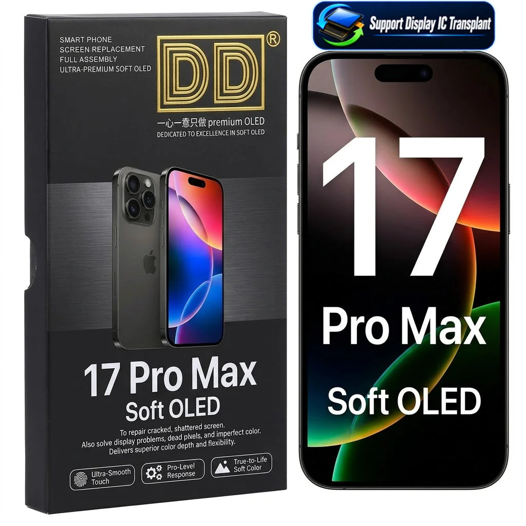 DD SOFT OLED Screen LCD Display for iPhone 12 13 14 15 16 16e 17 Pro Max Touch Screen Digitizer Assembly Replacement iPhone phone repair parts