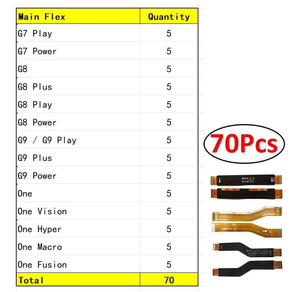 28Pcs,Main Board Mainboard Connector Flex Cable For Motorola Moto G7 G8 G9 Plus Play Power One Hyper Macro Fusion Vision Motorola phone repair parts