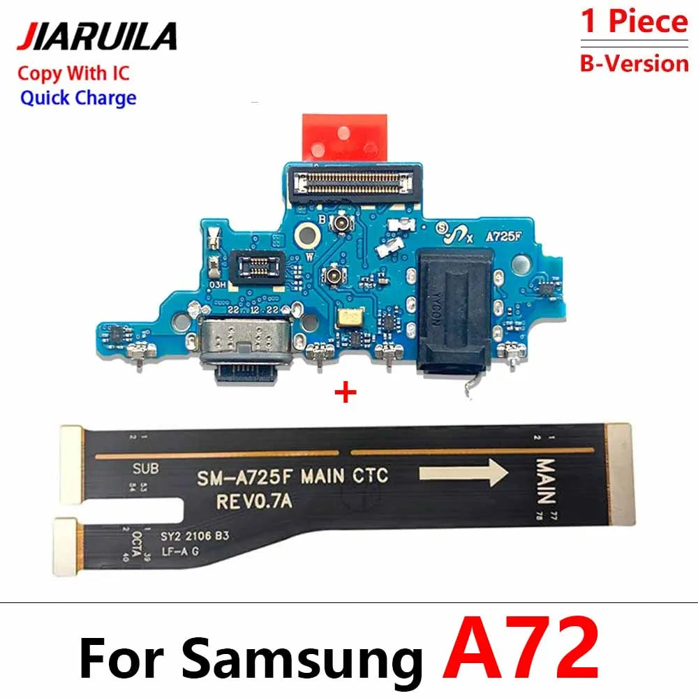 10Pcs, Dock Connector Micro USB Charger Charging Port Main Flex Cable For Samsung A22 A32 A52 A72 A33 A53 A24 A34 A54 4G 5G Samsung phone repair parts