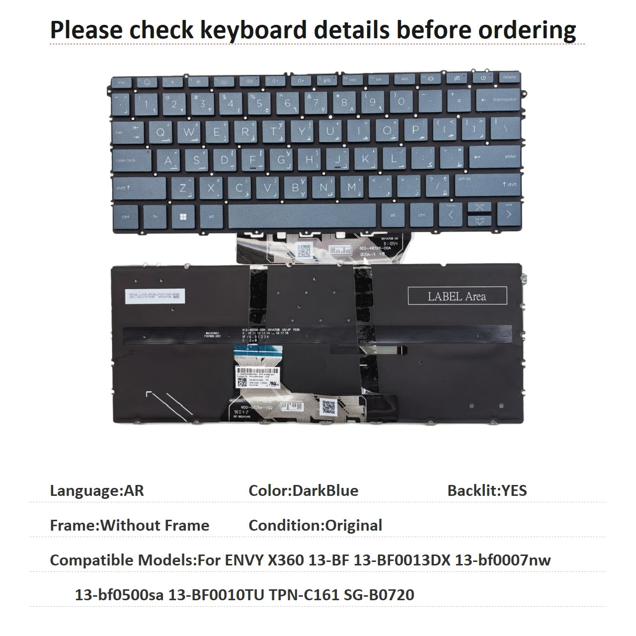 US RU SP AR Backlit Keyboard For HP ENVY X360 13-BF 13-BF0013DX 13-bf0007nw 13-bf0500sa 13-BF0010TU TPN-C161 SG-B0720 HP laptop repair parts