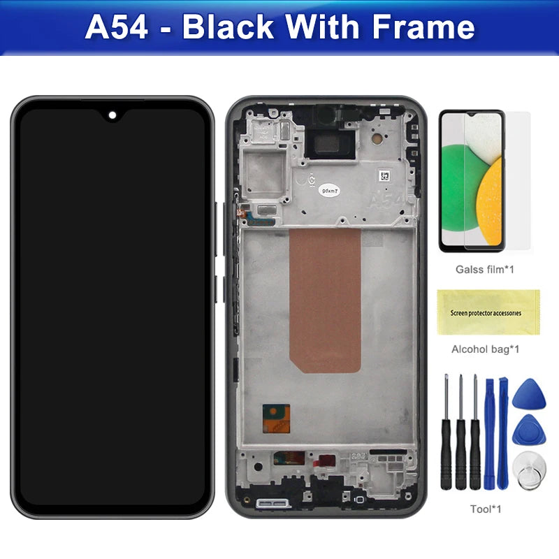 TFT A54 Display Screen for Samsung Galaxy A54 A546B A546B/DS LCD Display Digital Touch Screen with Frame Replacement Samsung phone repair parts