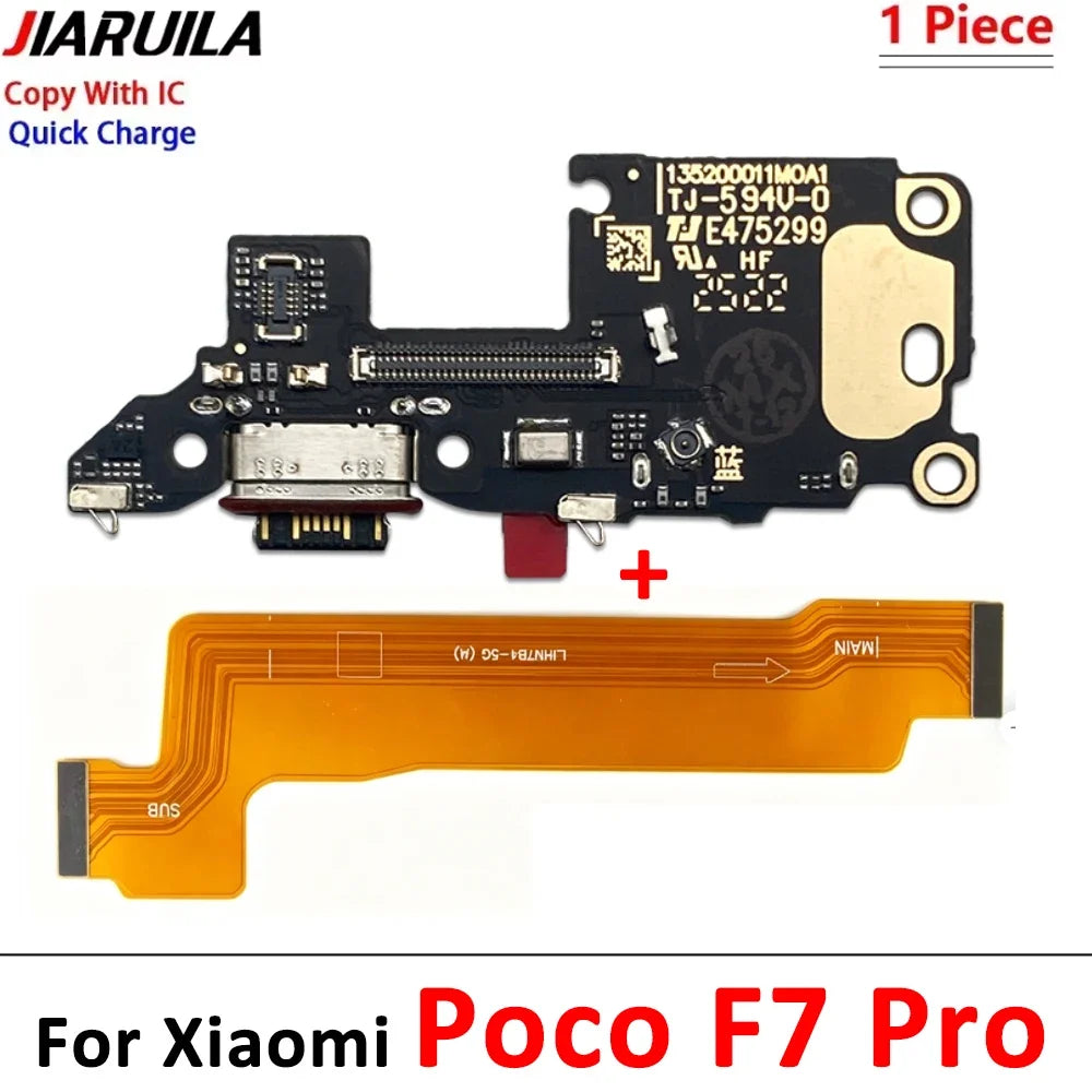 Dock Connector Micro USB Charger Charging Port Microphone Main Board Flex Cable For XIaomi Poco X5 X6 X7 F5 F6 F7 Pro 4G 5G Xiaomi Xiao mi phone repair parts