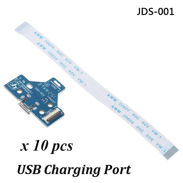 10 PCS PS4 USB Charge Port JDS-030/JDS-011 & 12 Pin, JDS-001 & 14 Pin, FJDS-055 & 12 Pin Connector Cable Replacement Game console repair parts