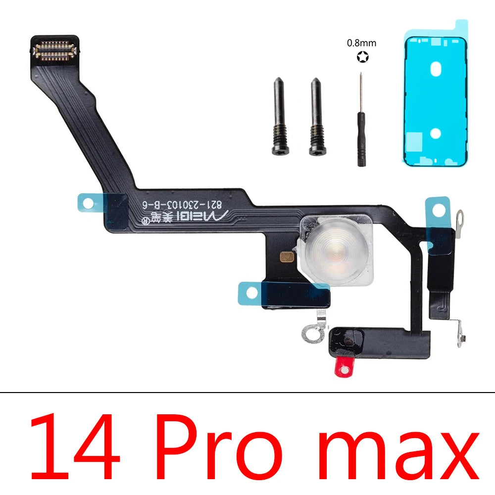 1set Flash Light Power Volume FlashLight Flex Cable For iPhone 12 13 14 15 Pro Max Mini Plus With Sticker iPhone phone repair parts