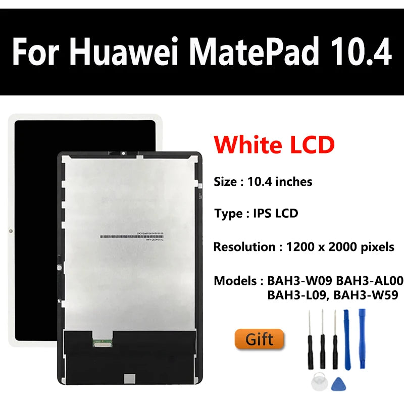 New 10.4" LCD For HUAWEI MatePad bah3-L09 bah3-w09 bah3-AL00 Touch Screen Digitizer Display Assembly For MatePad bah3-w19 Tablet repair parts