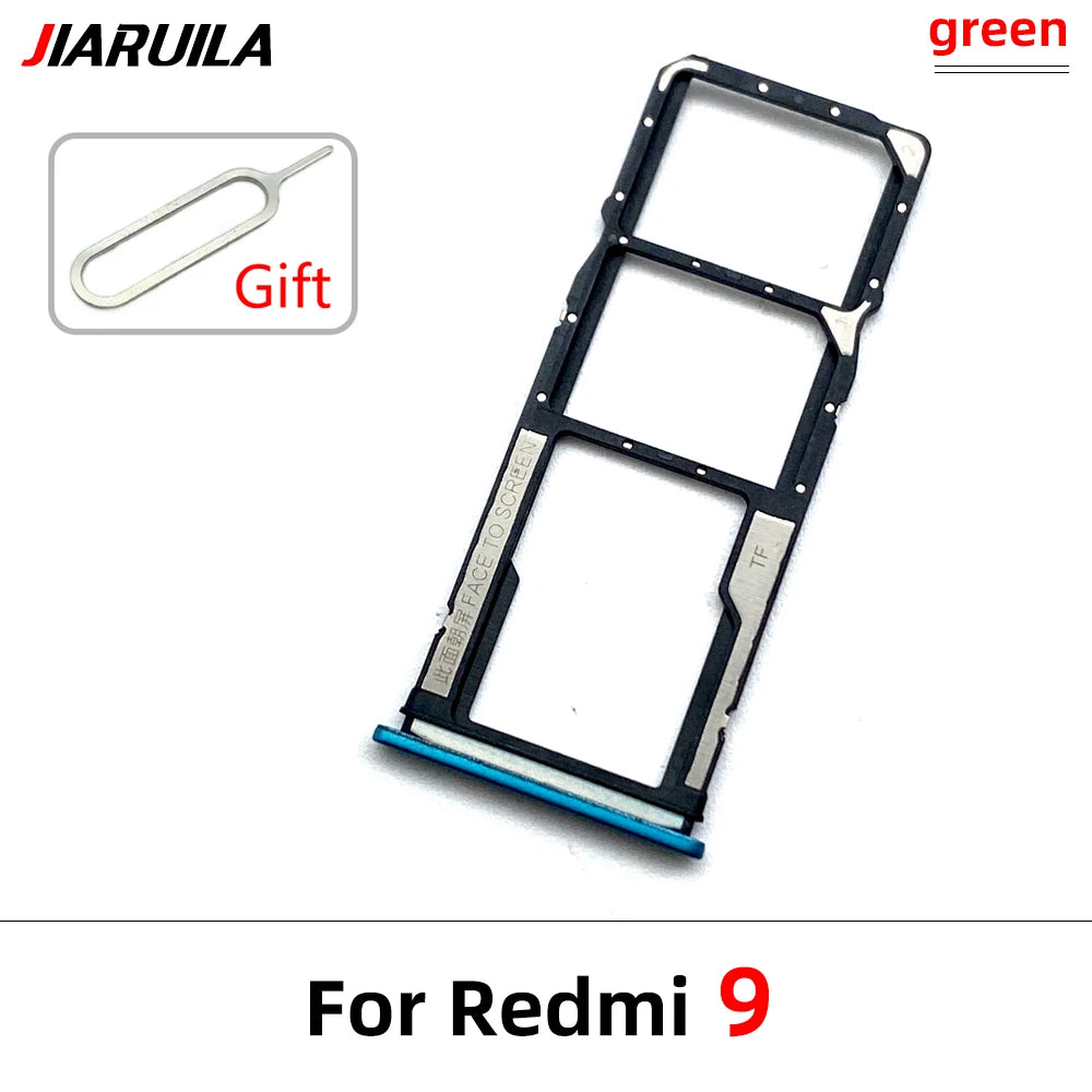 10Pcs/Lot, SIM Card Tray Slot Holder For Xiaomi Redmi 9 9A 9C 9T Replacement Parts Black Blue Green Yellow Orange Xiaomi Xiao mi phone repair parts