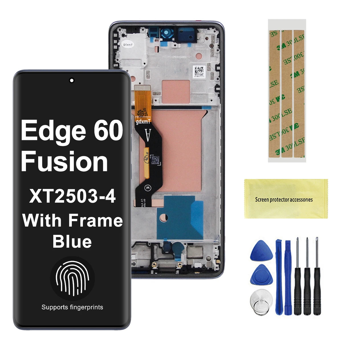 Edge60 Fusion XT2503-4 Display Screen With Fingerprint For Motorola Edge 60 Fusion LCD Display Touch Screen Digitizer Assembly Motorola phone repair parts