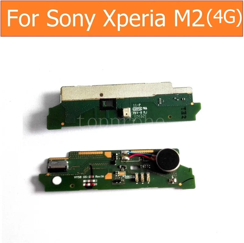 Genuine Microphone connector PCB module For Sony Xperia M2 S50H D2305 D2306 Microphone flex cable with Moto Vibrator replacement Sony phone repair parts