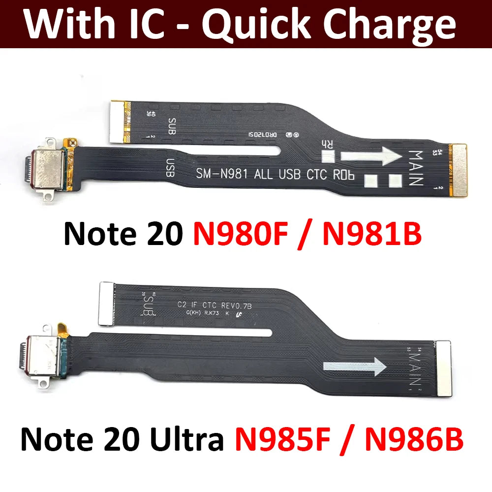 USB Charging Port Dock Connector Charge Board Flex Cable For Samsung Note 20 Ultra 5G N980 N981 N985 N986 Samsung phone repair parts
