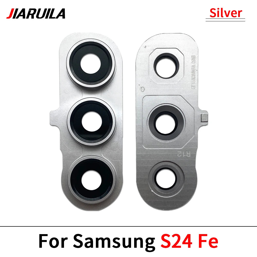 New Rear Camera Glass Lens Cover With Frame Holder For Samsung A26 A56 A34 A54 S24 Fe 5G Replacement Parts Samsung phone repair parts