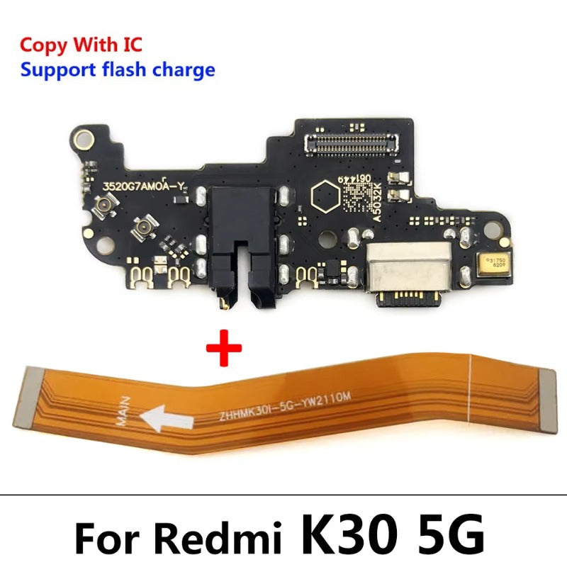 New For Xiaomi Redmi K30 4G 5G USB Charger Charging Dock Port Connector Flex Cable With Main Mainboard Flex Cable Xiaomi Xiao mi phone repair parts