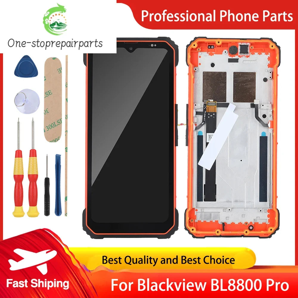 New Original Touch Screen 6.58 Inch for Blackview BL8800 Pro BV8800 2400x1080 LCD Display Digitizer Assembly with Frame and Tool Blackview phone repair parts