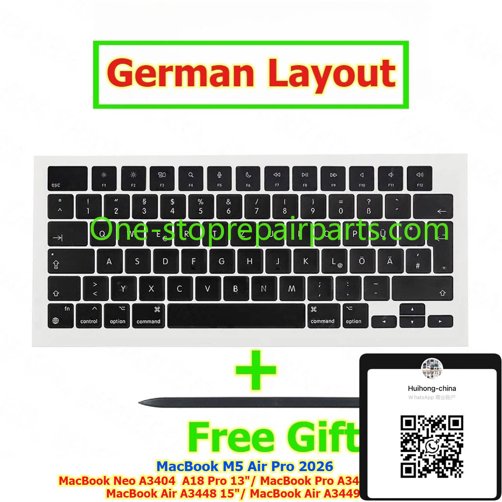 Keycap Key Cap keycaps A3404 A18 Pro 13" MacBook Neo A3434 14" A3448 15" A3449 13" MacBook Air Pro M5 for Macbook 14" 15 13 keyboard repair