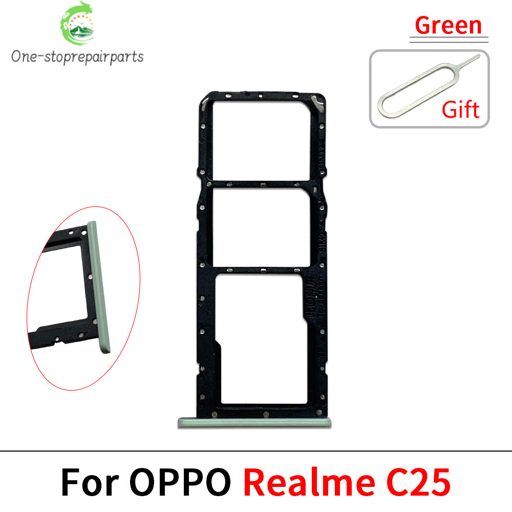 New For OPPO Realme C15 C31 C33 C25 C17 C12 SIM Card Slot SD Card Tray Holder Adapter Realme phone repair parts