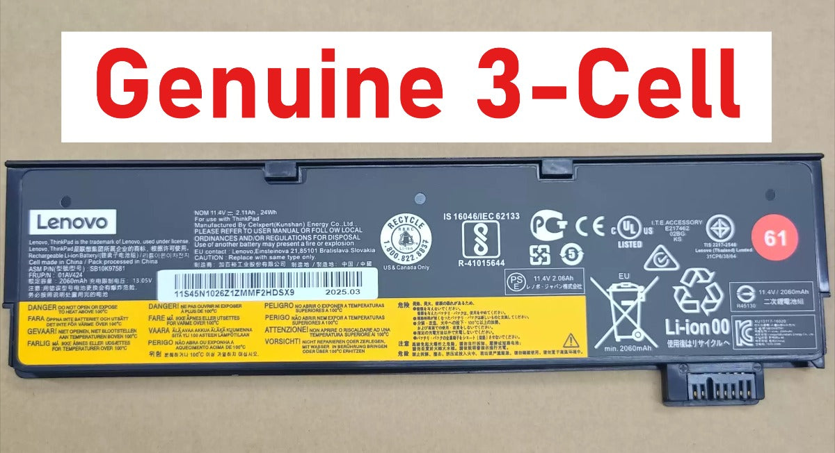 Lenovo Thinkpad T470 T480 T570 T580 01AV423 Laptop Battery 01AV424 Lenovo laptop repair parts