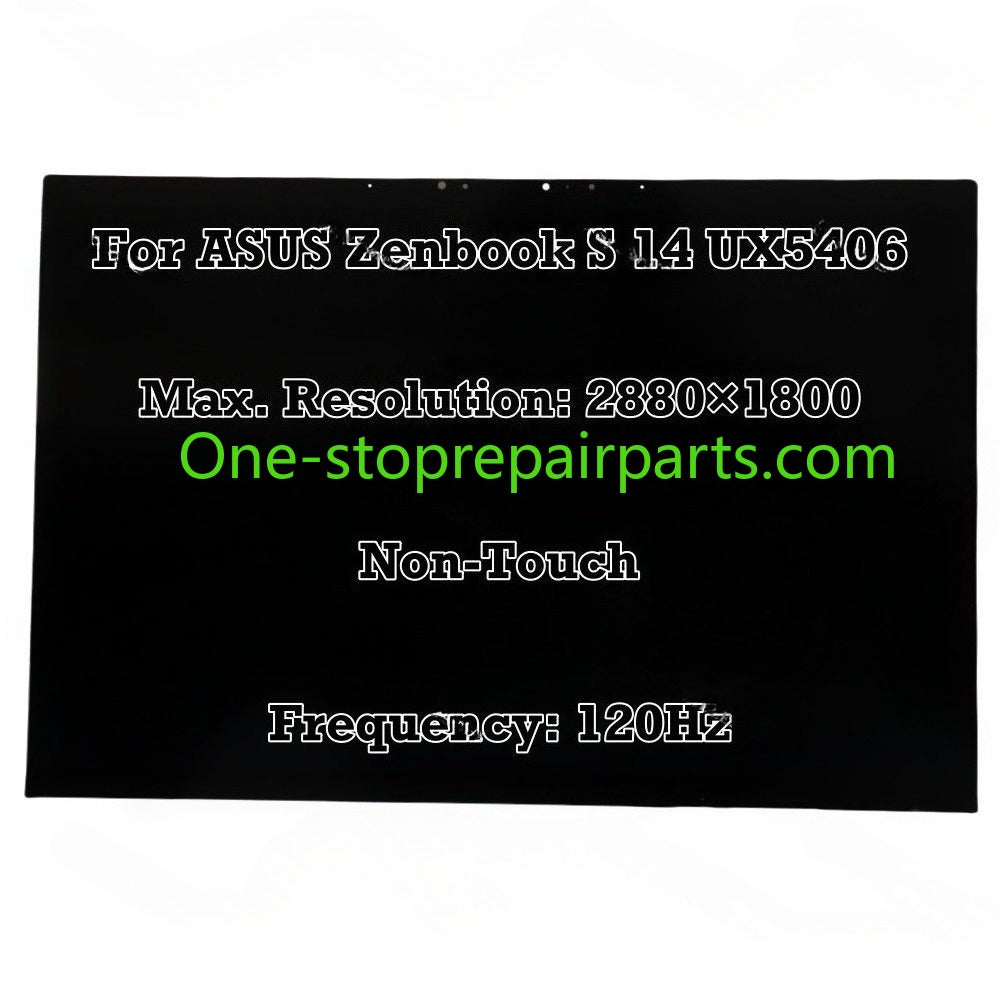 2880×1800 Lcd screen for For ASUS Zenbook S 14 UX5406SA UX5406S UX5406 S14 OLED 2.8K ATNA40CU09 3K 120Hz Screen LCD Complete Zumaia Gray Scandinavian WhiteTouch Assembly